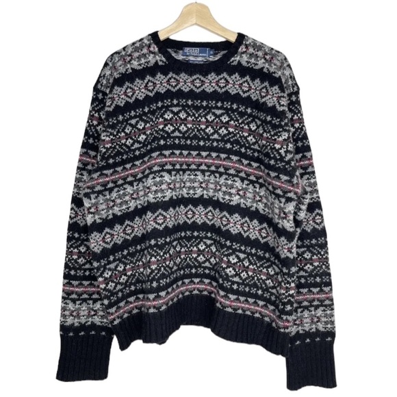 Polo By Ralph Lauren Fair Isle ChunkyVintage Sweater. Size: XL